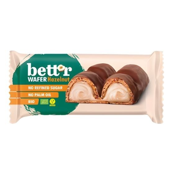 Μπαρα Γκοφρετα Γεμ. Φουντουκι Χωρ. Ζαχαρη Bio 30gr Better